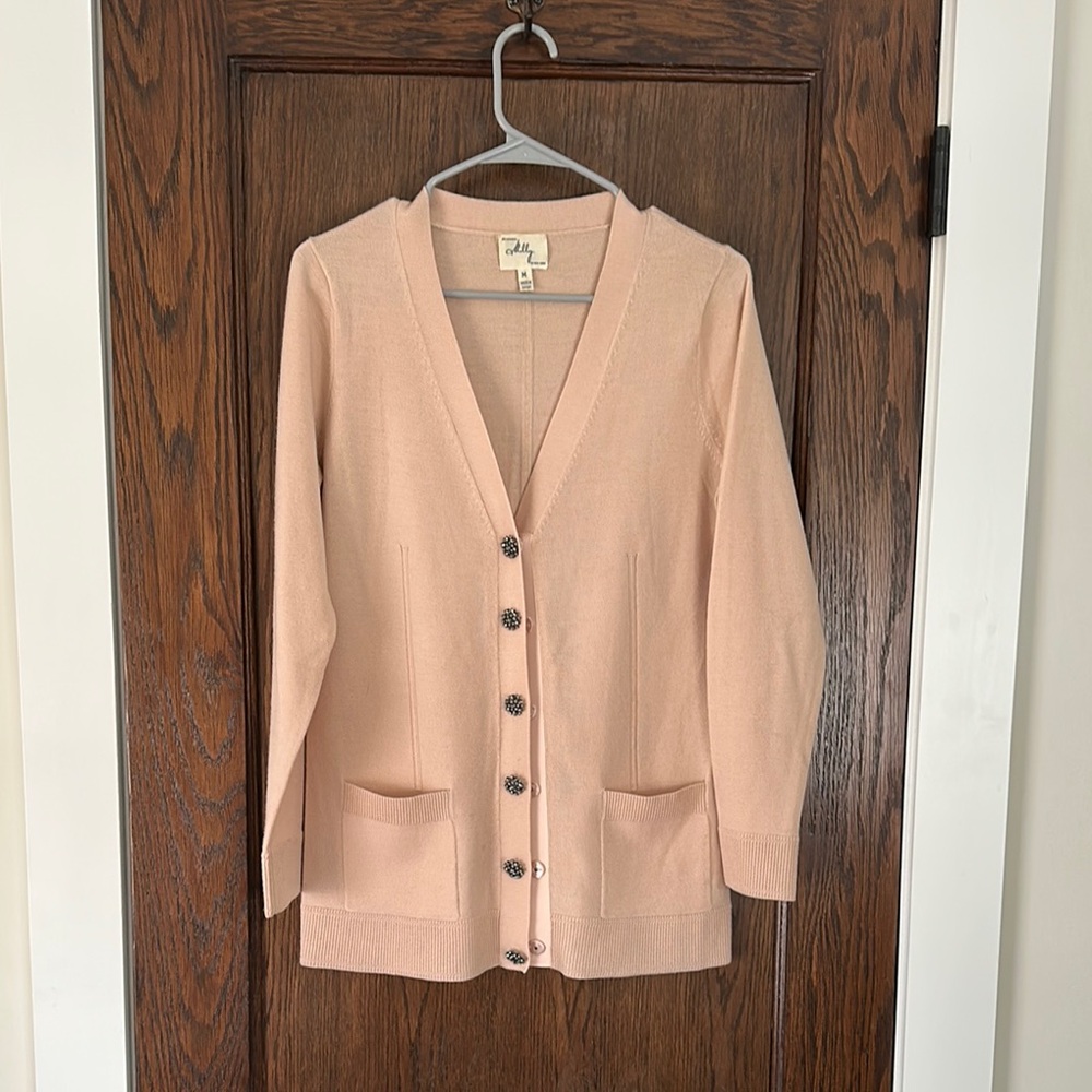 Milly Womens Blush Pink Cardigan with Button Details - Size M